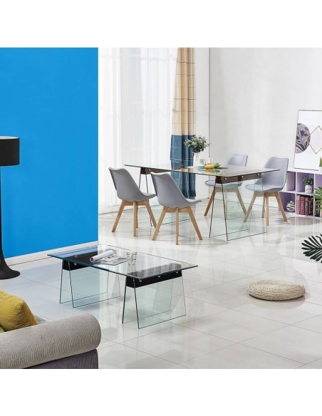 Mesa SELENA, madeira, vidro temperado, 200x90 cms. Mesa SELENA, madeira, vidro temperado, 200x90 cms.