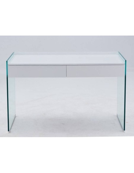 Mesa de escritorio GESLI 120x60, cristal, lacada blanco Mesa de escritorio GESLI 120x60, cristal, lacada blanco