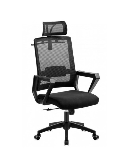 Sillón de oficina ON, negro, malla y tejido .