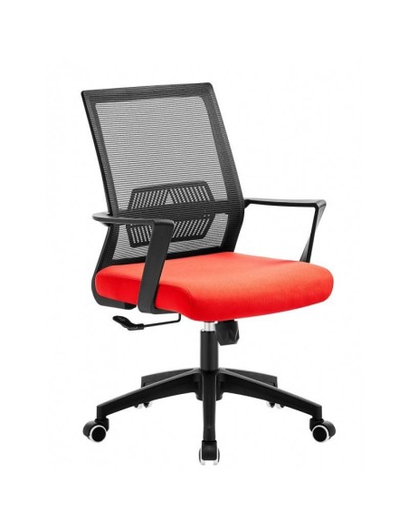 Sillón de oficina ISREY, negro, malla negra, tejido.