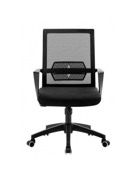Sillón de oficina ISREY, negro, malla negra, tejido.