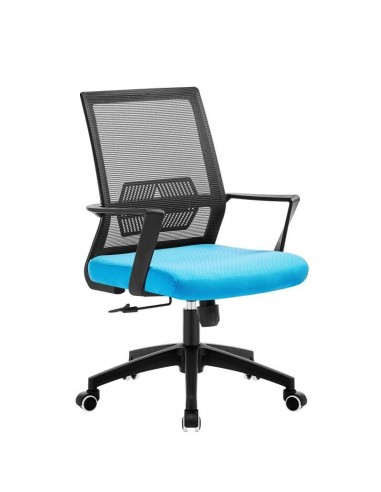 Sillón de oficina ISREY, negro, malla negra, tejido.