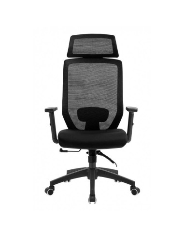 Sillón de oficina CLAYTON, negro, malla y tejido.