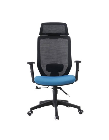 Sillón de oficina CLYTON alto, negro, malla y apoya cabeza