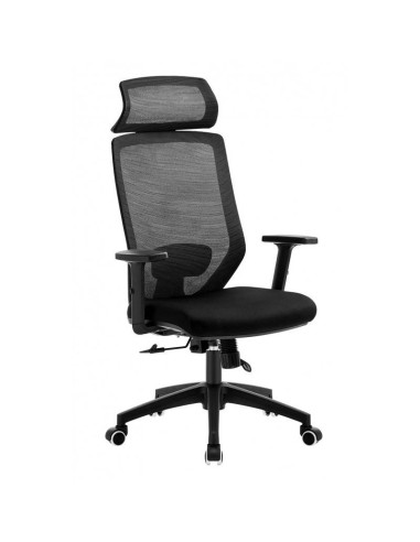 Sillón de oficina CLAYTON, negro, malla y tejido.