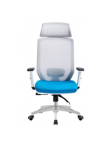 Sillón de oficina CLYTON, blanco, malla y tejido.