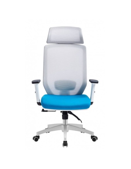 Sillón de oficina CLYTON, blanco, malla y tejido.