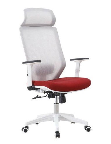 Sillón de oficina CLYTON, blanco, malla y tejido.
