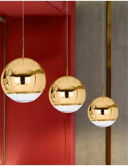 Lámpara Techo Diseño Mirror 25, Cristal Metalizado dorado Lámpara Techo Diseño Mirror 25, Cristal Metalizado dorado