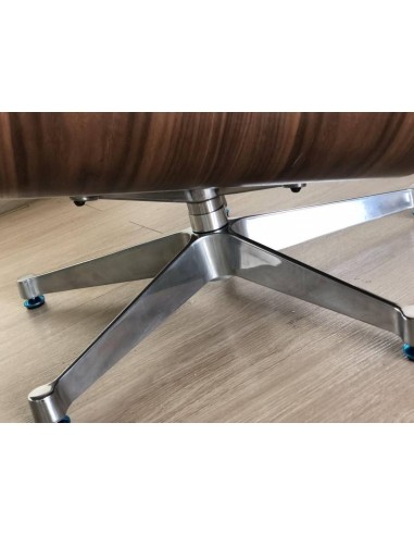 Sillón Lounge Chair Piel negra, aluminio, base pulida