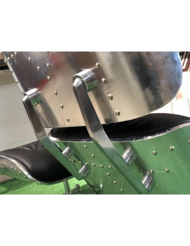 Sillón Lounge Chair Piel negra, aluminio, base pulida