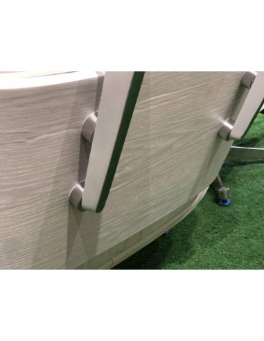 Sillón Lounge Chair Piel blanca, madera lacada, base pulida