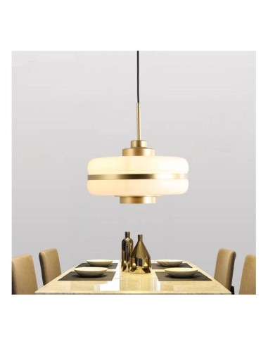 Lámpara LYRYA, colgante, metal, cristal blanco.