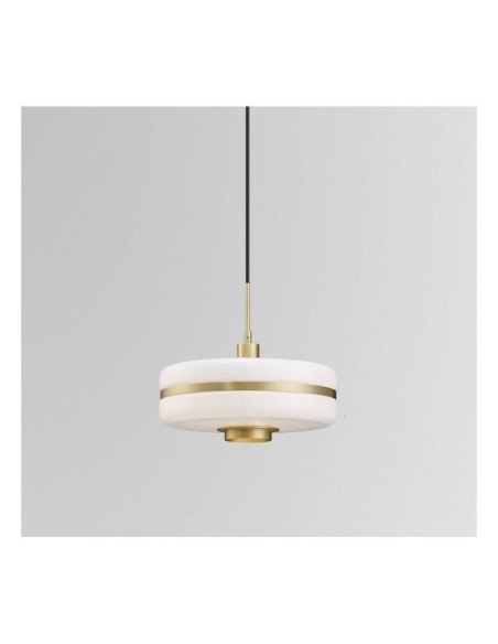 Lámpara LYRYA, colgante, metal, cristal blanco.