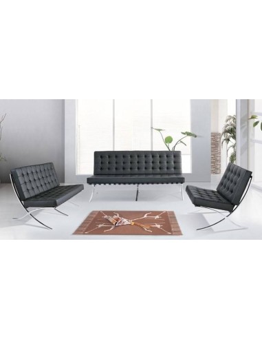 Sofa 3 lugares Barcelona pele, inspirado em ludwig mies van der rohe