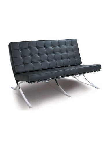 Sofa 3 lugares Barcelona pele, inspirado em ludwig mies van der rohe