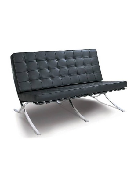 Sofa 3 lugares Barcelona pele, inspirado em ludwig mies van der rohe