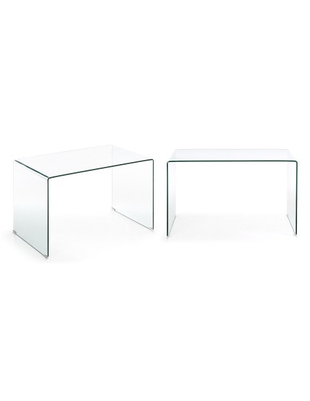 Mesa de escritório de design minimalista BURANO 125x70 Vidro Transparente