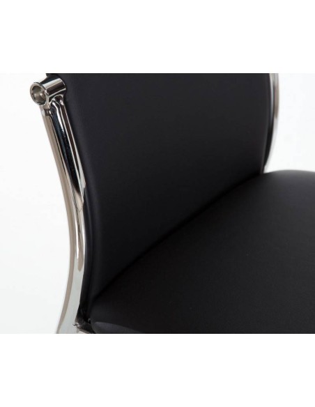 Silla de comedor de diseño moderno Vika, estructura cromada,asiento y respaldo similpiel