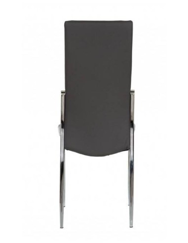 Cadeira de jantar moderna fashion Vika, estrutura cromado,assento e encosto similpiel