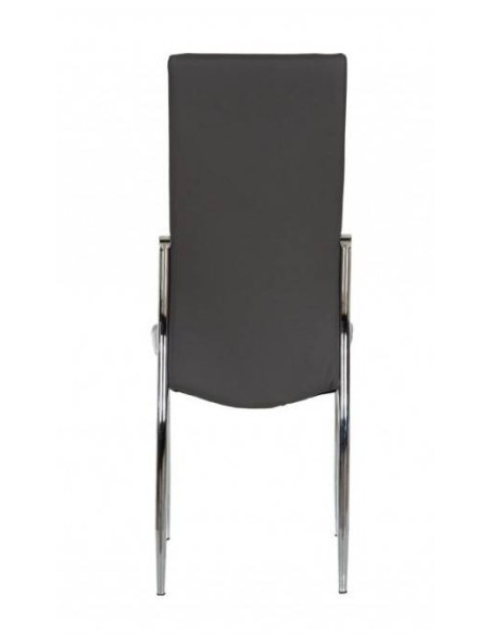 Silla de comedor de diseño moderno Vika, estructura cromada,asiento y respaldo similpiel