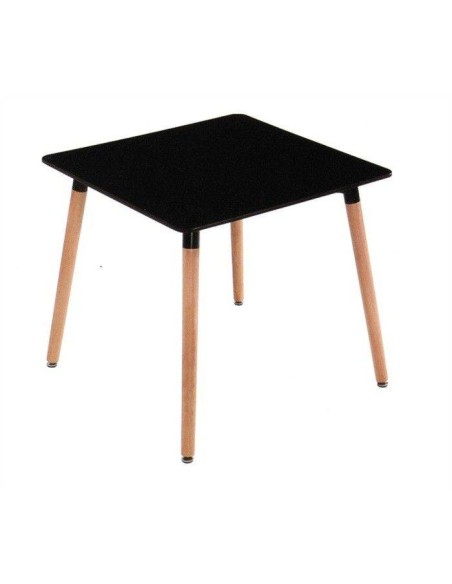 Mesa de cozinha de design nórdico Nurya, madeira natural, tampo lacado 80 x 80 