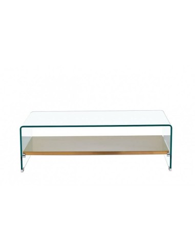 Mesa POTER, baja, estante, cristal, 110x55 cms.