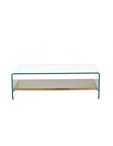 Mesa POTER, baja, estante, cristal, 110x55 cms. Mesa POTER, baja, estante, cristal, 110x55 cms.