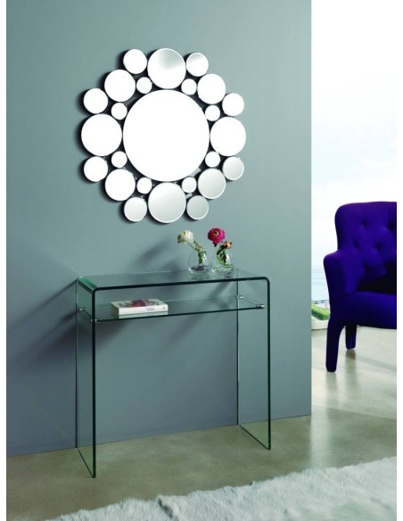 Consola Recibidor minimalista Katyusha 80x30, Cristal Templado Consola Recibidor minimalista Katyusha 80x30, Cristal Templado