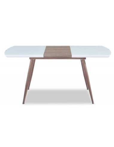 Mesa SOHA, extensible, metal, madera, cristal,140 ~ 180 x 80 cms.