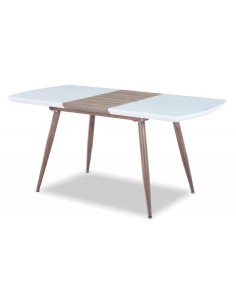 Mesa SOHA, extensible, metal, madera, cristal,140 ~ 180 x 80 cms.