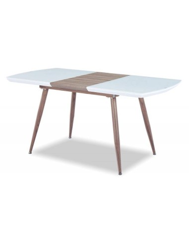 Mesa SOHA, elástico, metal, madeira, vidro,140 ~ 180 x 80 cms.