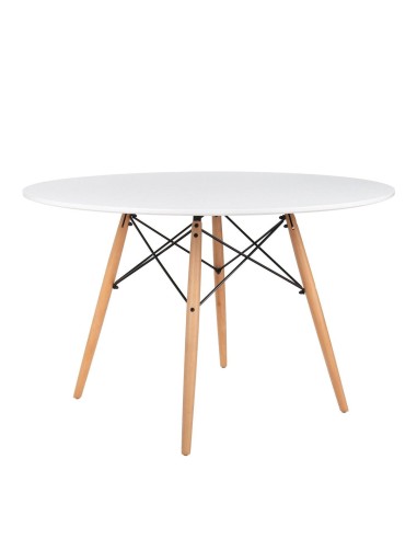 Mesa De Comedor De Diseño Tower 120, Blanca