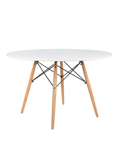 Mesa De Comedor De Diseño Tower 120, Blanca