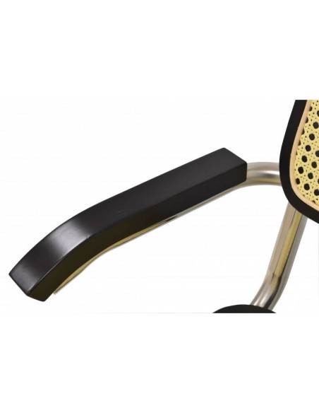 Silla cantilever Francesca, reposabrazos , patín, rejilla beige