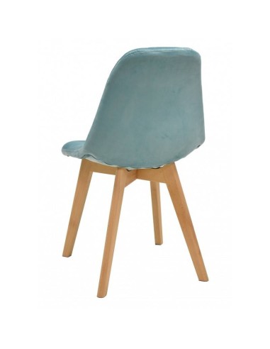 Silla de diseño RENA, madera, tapizada tejido velvet