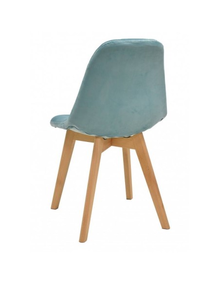 Silla de diseño RENA, madera, tapizada tejido velvet