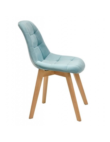 Silla de diseño RENA, madera, tapizada tejido velvet