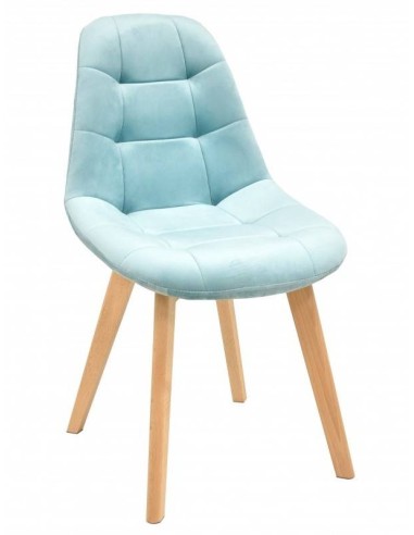 Silla de diseño RENA, madera, tapizada tejido velvet
