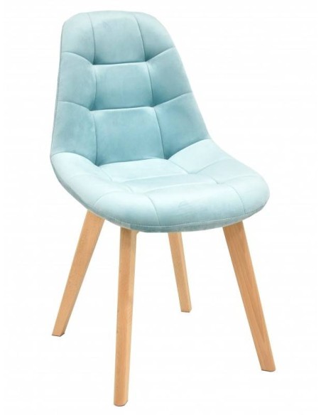 Silla de diseño RENA, madera, tapizada tejido velvet