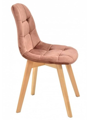 Silla de diseño RENA, madera, tapizada tejido velvet