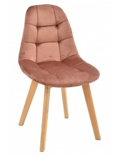 Silla de diseño RENA, madera, tapizada tejido velvet