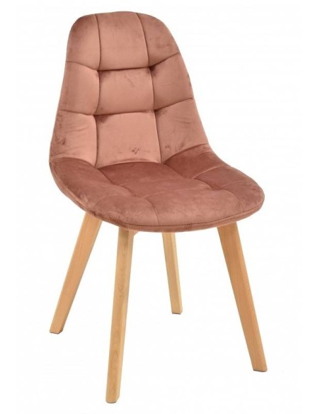 Silla de diseño RENA, madera, tapizada tejido velvet