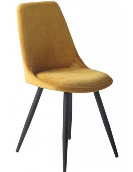 Silla GOLD BLACK de diseño en metal y terciopelo.