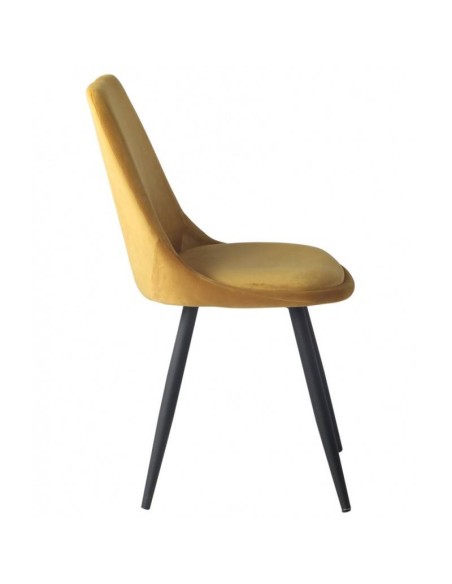 Silla GOLD BLACK de diseño en metal y terciopelo.