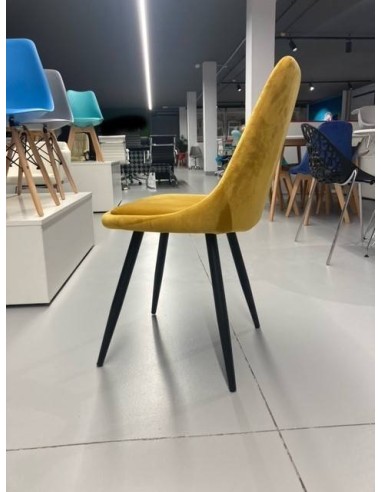 Silla GOLD BLACK de diseño en metal y terciopelo.