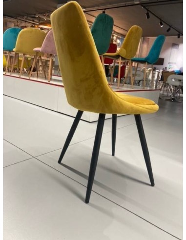 Silla GOLD BLACK de diseño en metal y terciopelo.
