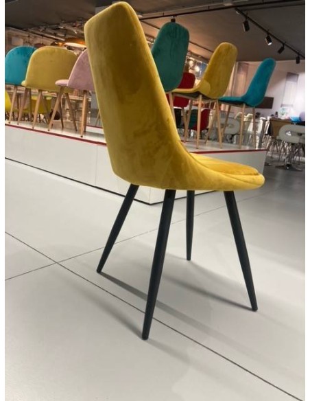 Silla GOLD BLACK de diseño en metal y terciopelo.
