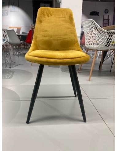 Silla GOLD BLACK de diseño en metal y terciopelo.