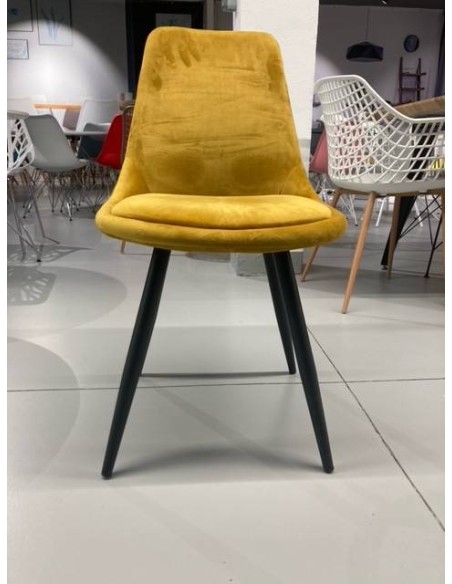 Silla GOLD BLACK de diseño en metal y terciopelo.